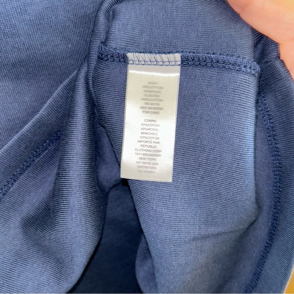 Elie Tahari Navy Blouse with Eyelet Sleeves - Picture 5 of 5